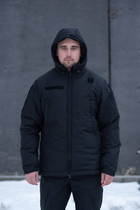 Мужская зимняя куртка Thermo-Loft полиция с липучками под шевроны черная 3XL - изображение 1
