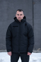 Чоловіча зимова куртка Thermo-Loft поліція із липучками під шеврони чорна S - зображення 6