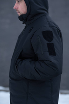 Чоловіча зимова куртка Thermo-Loft поліція із липучками під шеврони чорна 2XL - зображення 3