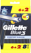 Jednorazowe maszynki do golenia dla mężczyzn Gillette Blue 3 Comfort Slalom 8 sztuk (8006540808764) - obraz 2