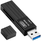Картридер для карток пам'яті SD/TF з роз'ємом USB XO DK05A card reader (USB2.0, SD/TF, 480Mbps). Black