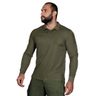 Поло футболка тактическая мужская с длинным рукавом для силовых структур CM Олива (7368), S - изображение 2