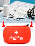 Аптечка для лекарств и таблеток HMD Красная Вместительная Компактная Универсальная Органайзер - изображение 2