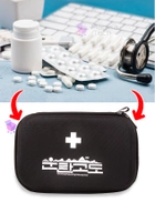 Аптечка для лекарств и таблеток HMD Чёрная Вместительная Компактная Универсальная Органайзер - изображение 2