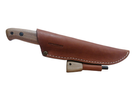 Туристический нож ADVENTURER CSHF, углеродистая сталь, ручка дуб, чехол кожа, лезвие 120мм BPS KNIVES - изображение 6