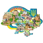Карта України (Ukraine) Магніт. Дерев'яна слойка. Україна