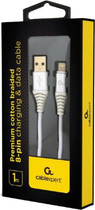 Kabel Cablexpert USB - Apple Lightning 1 m Biały (CC-USB2B-AMLM-1M-BW2) - obraz 2