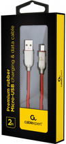 Kabel Cablexpert USB - MicroUSB 2 m Czerwony (CC-USB2R-AMmBM-2M-R) - obraz 2