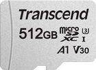 Karta pamięci Transcend 300S microSDXC 512GB C10 UHS-I U3 + adapter SD (TS512GUSD300S-A) - obraz 1