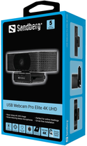 Kamera internetowa Sandberg Webcam Pro Elite 4K UHD (IMX258) Autofocus USB-A/USB-C Black (5705730134289) - obraz 5