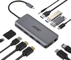 Dok-stacja Acer 12w1 Type C dongle: 2xUSB3.2, 2xUSB2.0, 1xSD/TF, 2xHDMI, 1xPD, 1xDP, 1xRJ45, 1x3.5 Audio (HP.DSCAB.009) - obraz 1