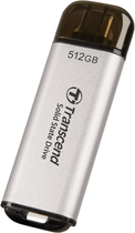 Dysk SSD Transcend ESD300 512GB USB 3.1 Gen 2 Type-C Silver (TS512GESD300S) Zewnętrzny - obraz 2