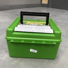 Коробка для патронов MTM R-100, на 100 патронов кал. 22-250 Rem; 243 Win; 7.62x39; 308 Win и пр. Цвет зеленый. - изображение 3