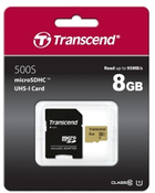 Karta pamięci Transcend MicroSDHC 500S 8GB Class 10 UHS-I U1 + adapter (TS8GUSD500S) - obraz 1