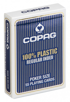 Карти гральні Cartamundi Poker Plastic Blue Jumbo 1 колода x 55 карт (5411068400452) - зображення 1
