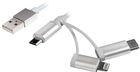 Kabel LogiLink USB 2.0 USB-A/M - Micro-USB + USB-C + Lightning (4052792047905) - obraz 1