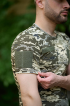 Тактична футболка піксель з липучками на грудях та кишеню на плечі XL - зображення 6