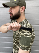 Тактична футболка піксель з липучками на грудях та кишеню на плечі XL - зображення 9