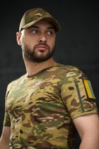 Тактична футболка мультикам з липучками на плечах та кишенею на блискавці 3XL - зображення 6