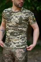 Тактична футболка піксель з липучками на грудях та кишеню на плечі 3XL - зображення 1