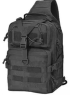 Рюкзак на одно плечо с системою Molle 20 л чорний - изображение 1