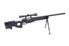 Гвинтівка снайперська MB08D — з оптикою та сошками — Black [WELL] (для страйкбола) - зображення 2