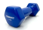 Гантель EasyFit 1.5 кг 1 шт з вініловим покриттям синя цільна лита нерозбірна для фітнесу (SC1-5BL)