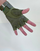 Тактические перчатки без пальцев олива размер XL - изображение 3
