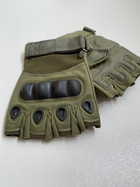 Тактические перчатки без пальцев олива размер XL - изображение 4