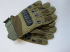 Тактические перчатки с пальцами олива размер L - изображение 1