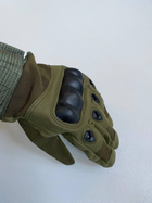 Тактические перчатки с пальцами олива размер L - изображение 2