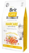 Сухий корм для кішок Brit Care Cat GF Haircare Healthy & Shiny Coat зі складним доглядом за шерстю з лососем та куркою
