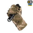 Тактические перчатки M-Tac Winter Soft Shell MM14, Зимние военные перчатки Пиксель, Теплые стрелковые перчатки, S - изображение 8