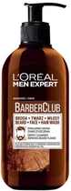 Żel do mycia brody twarzy i włosów L'Oreal Paris Men Expert Barber Club 3 w 1 oczyszczający 200 ml (3600523580033) - obraz 1
