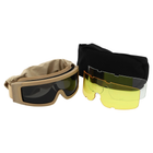 Захисні окуляри-маска SPOSUNE JY-027-4 оправа-хакі колір лінз сірий - зображення 9