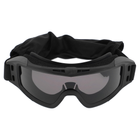 Захисні окуляри-маска SPOSUNE JY-023-1 оправа-чорна колір лінз сірий - зображення 2