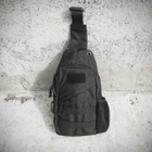 Тактична сумка-рюкзак барсетка бублик на одній лямці BBL чорна + USB вихід - зображення 2