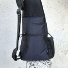 Черная тактическая сумка-рюкзак барсетка, бананка однолямочник MFH T0449 + USB выход - изображение 7