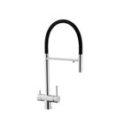 Змішувач для кухні з підключенням до фільтра Kroner KRP Edelstahl Klassisch ESG03815BLK (гнучкий вилив)