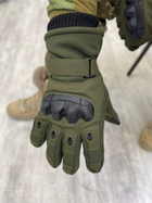 Тактичні зимові рукавички Tactical Gloves Olive L - изображение 2