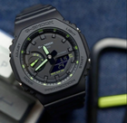 Чоловічий наручний годинник Casio G-Shock GA-2100-1A3ER Неоновий дисплей