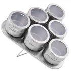 Набор для специй Edenberg на магнитной подставке 6 баночек Silver (EB-3499)