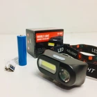 Налобный фонарь аккумуляторный Bailong BL-1804 XPE+COB 3 режима работы датчик движения Черный