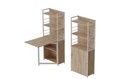 Стол книжка с этажеркой Практик 2 Ferrum-decor 1555x640x990 Белый металл ДСП Дуб Сан-Марино 16 мм (PRA209)