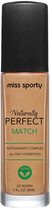 Podkład do twarzy Miss Sporty Naturally Perfect Match 20 Warm 30 ml (3616304523045) - obraz 1