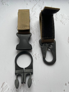 Набор тактических карабинов на стропе койот/ Комплект карабины+держатель для перчаток+держатель для бутылки - изображение 2