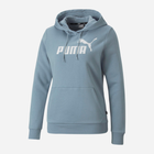 Bluza damska z kapturem kangurka Puma ESS Logo 58678979 M Niebieska (4064537590751)