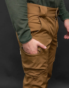 Мужские штаны Soft Shell демисезонные на флисе цвет Койот S - изображение 5