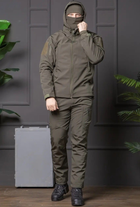 Чоловічі штани Soft-shell на флісі з високою посадкою олива / вітрозахисні та водонепроникні S - зображення 4