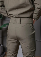 Чоловічі штани Soft-shell на флісі з високою посадкою олива / вітрозахисні та водонепроникні XL - зображення 2